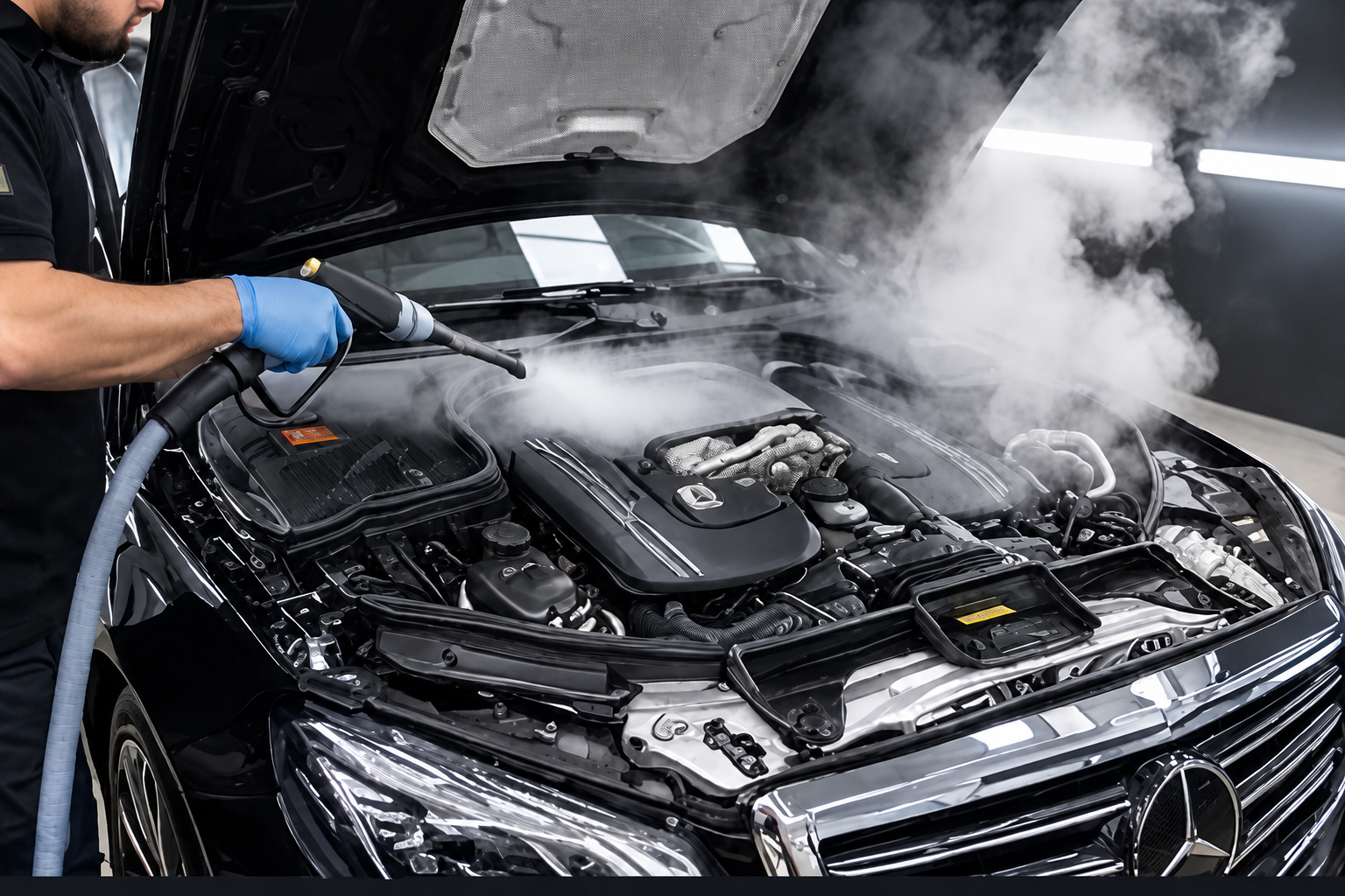 Serviço de limpeza de motor automotivo